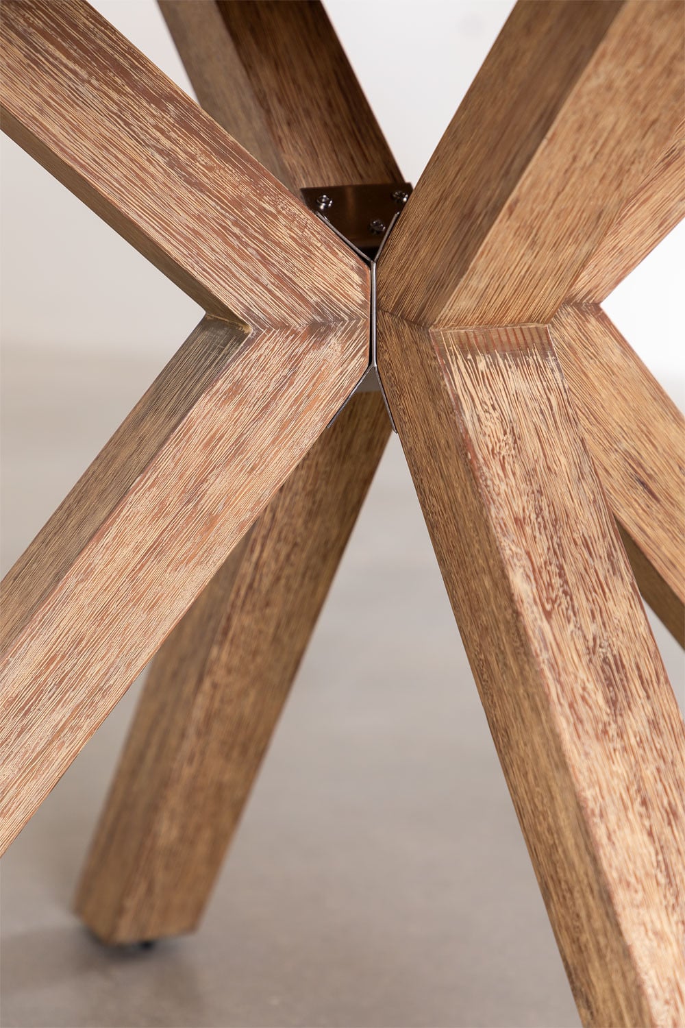 Table de salle à manger ronde en bois Naele