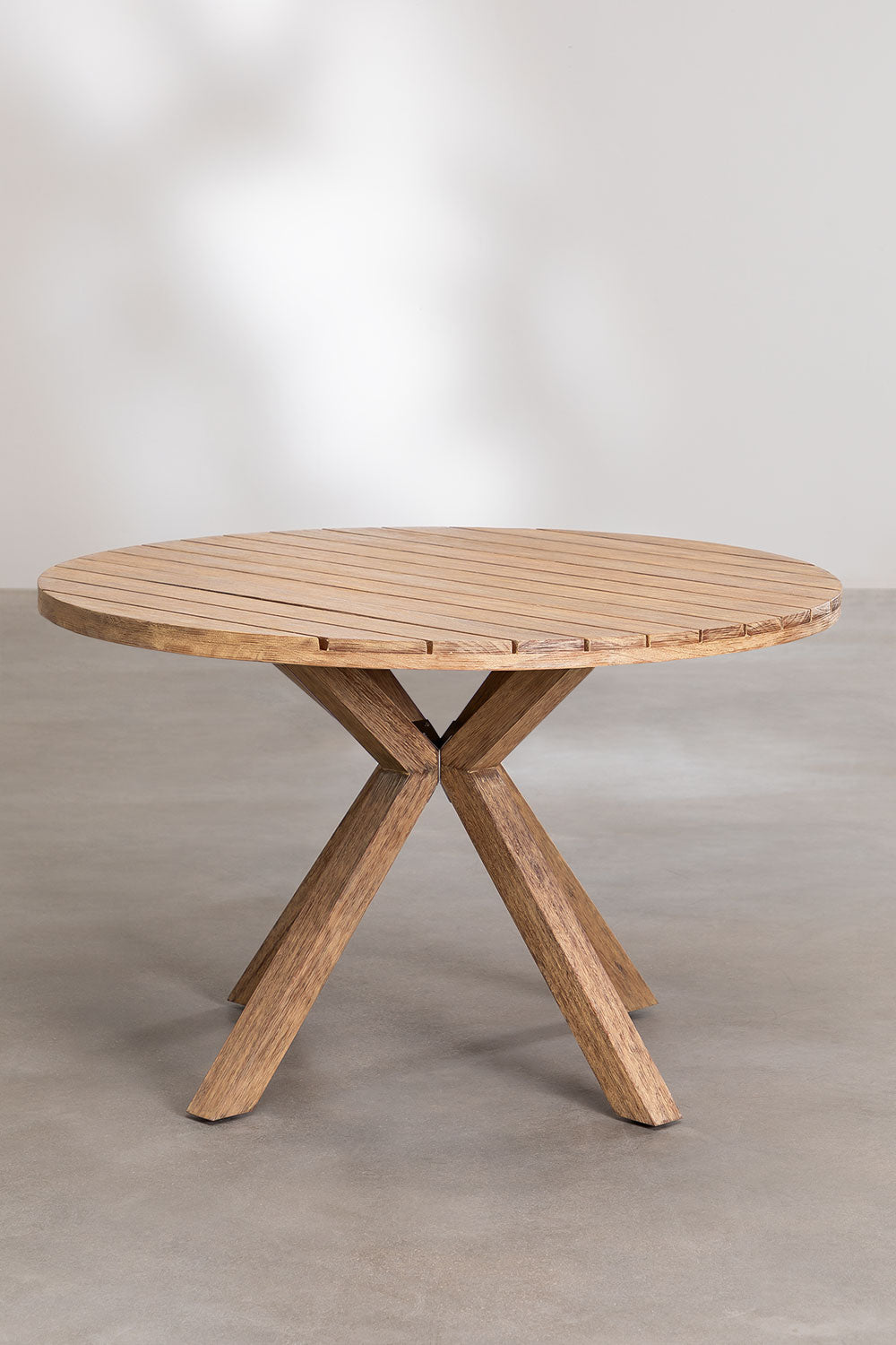 Table de salle à manger ronde en bois Naele