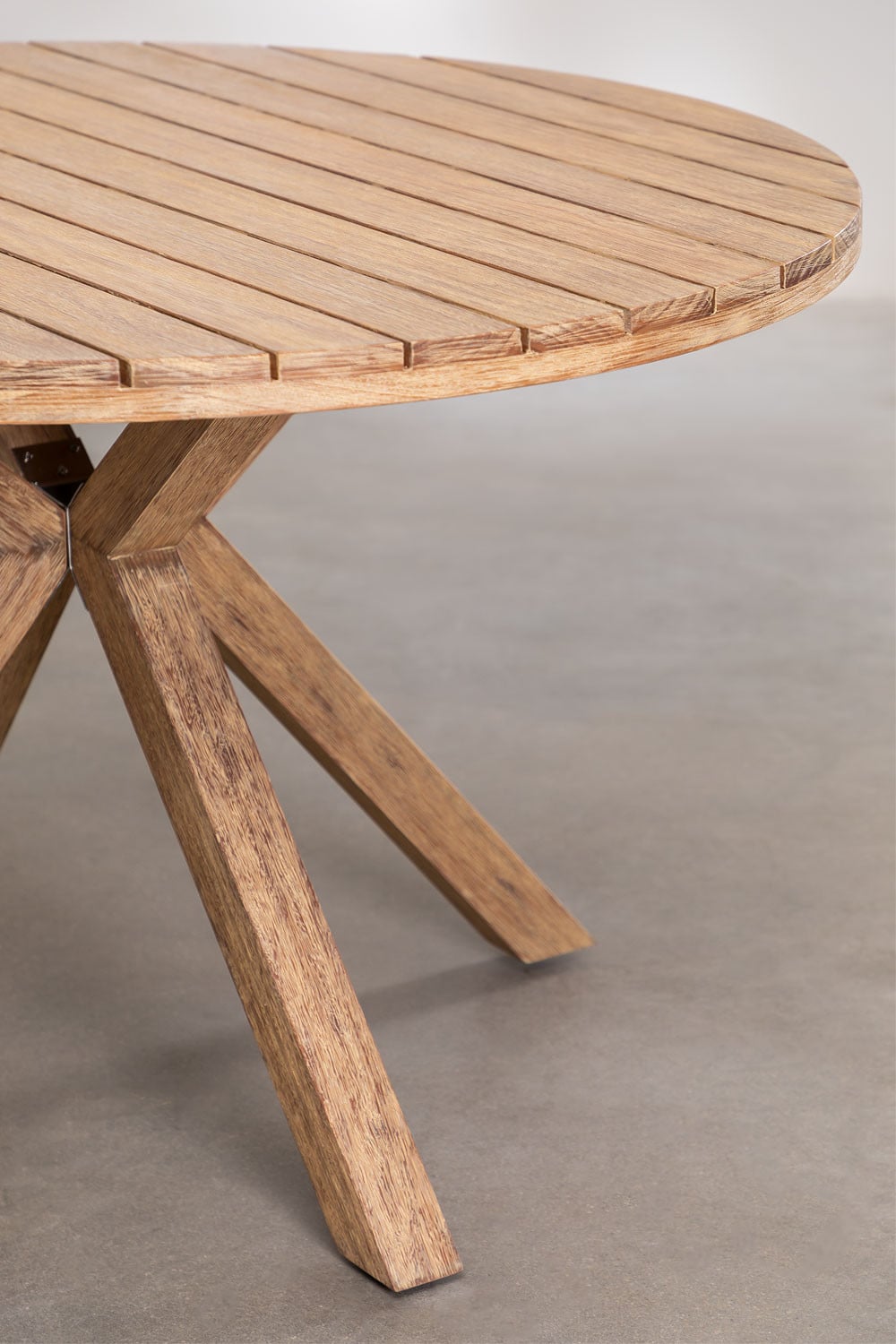 Table de salle à manger ronde en bois Naele