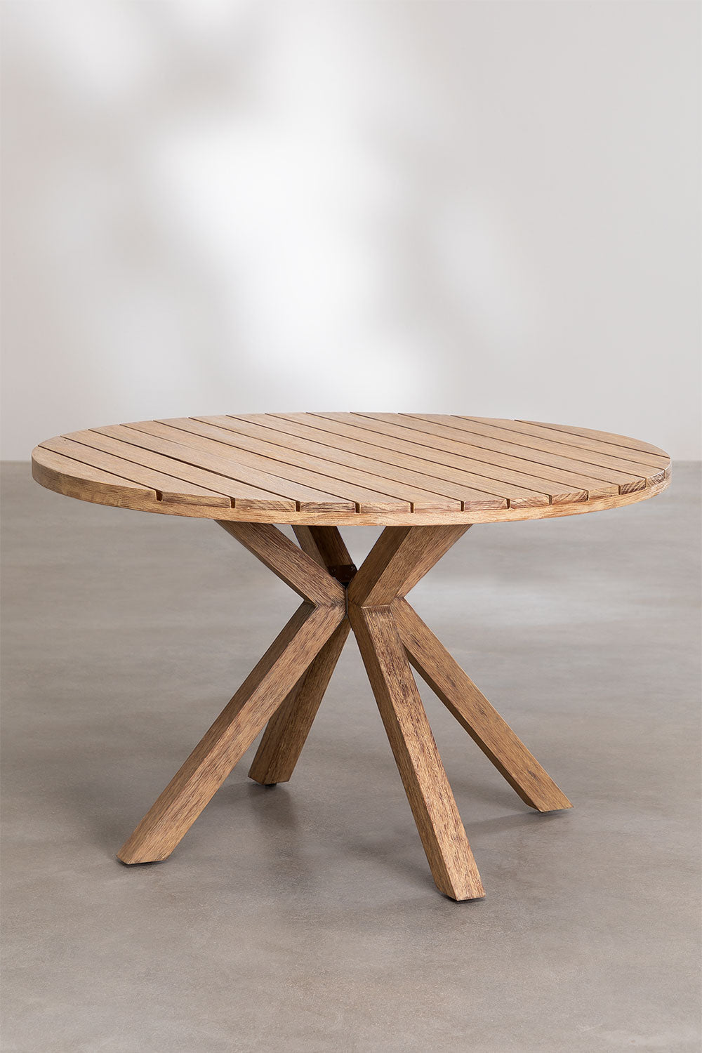 Table de salle à manger ronde en bois Naele