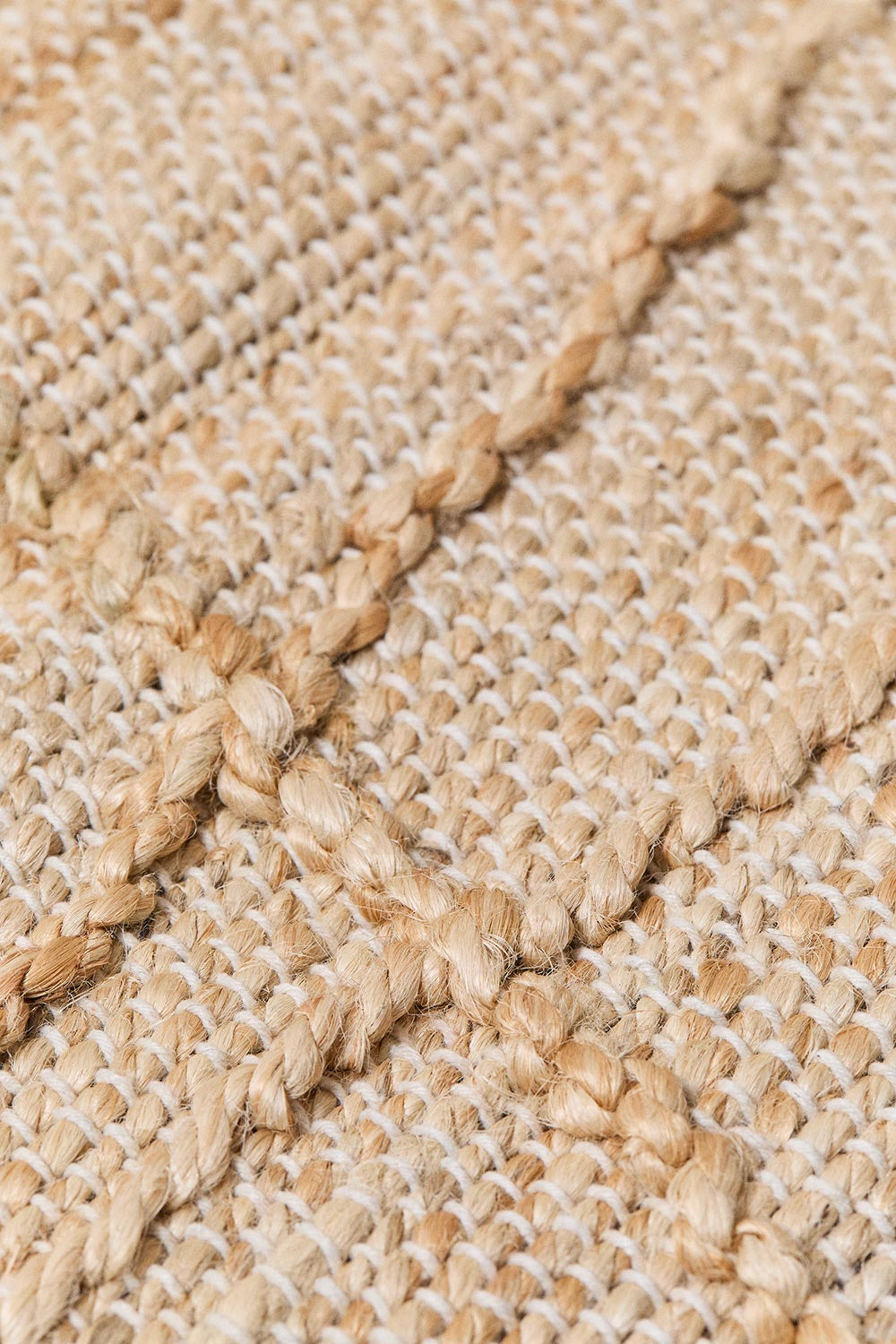 Tapis rectangulaire en jute et coton Emeline