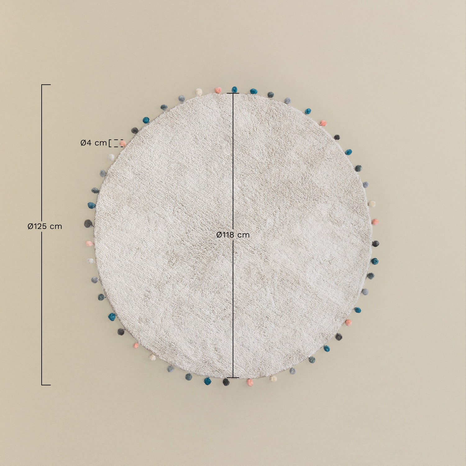 Tapis rond Ø125 cm en coton Cinder Kids