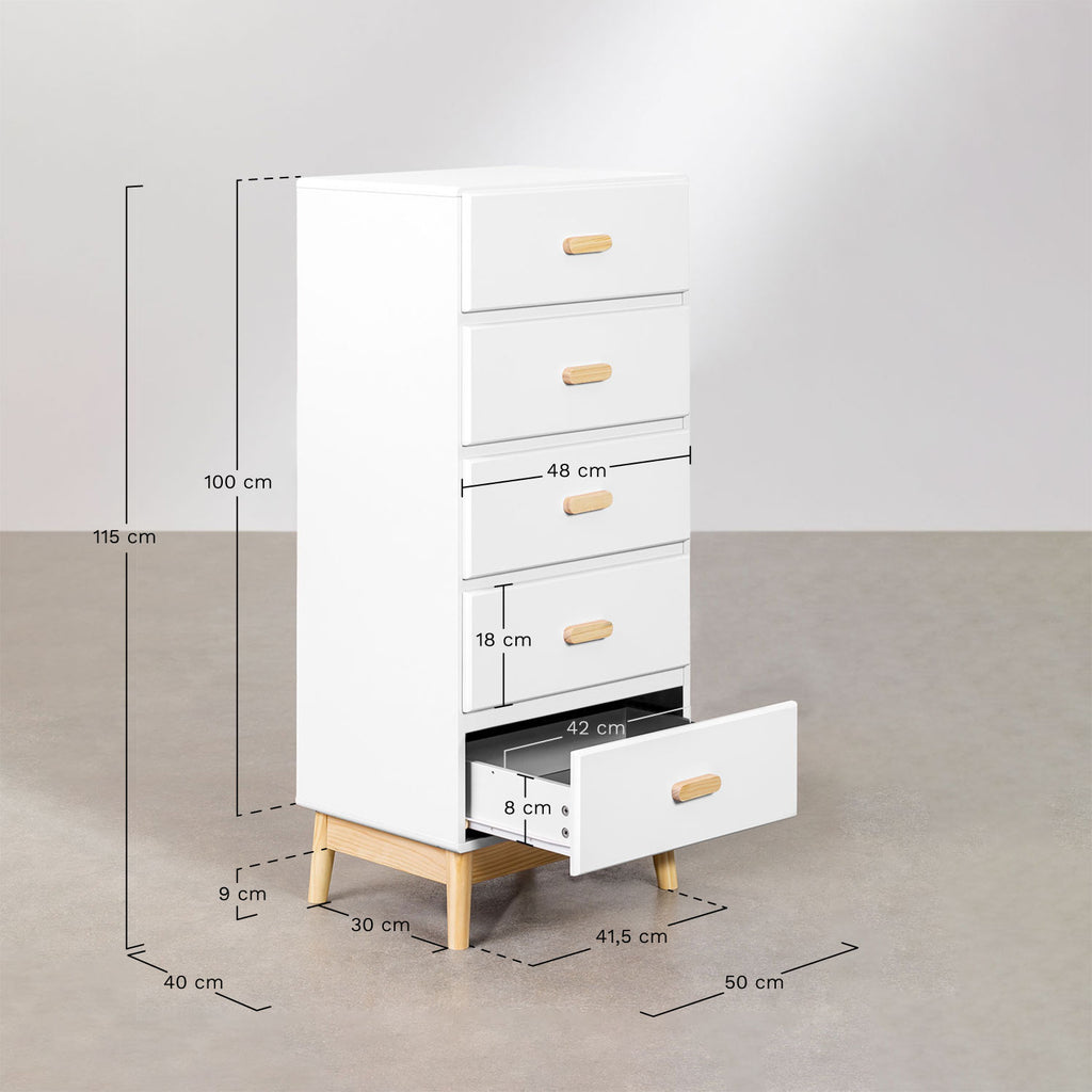 Commode en MDF et bois de pin Tom Kids