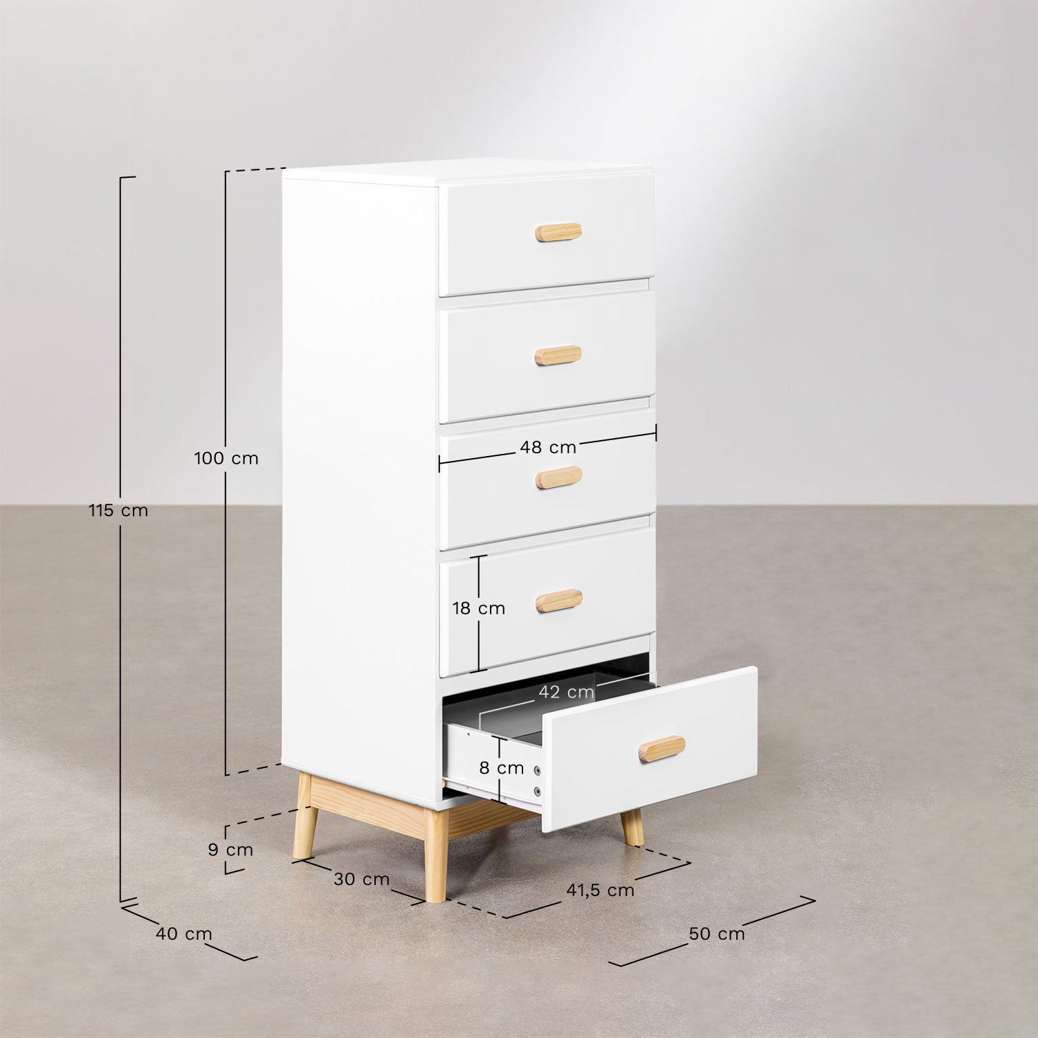 Commode en MDF et bois de pin Tom Kids
